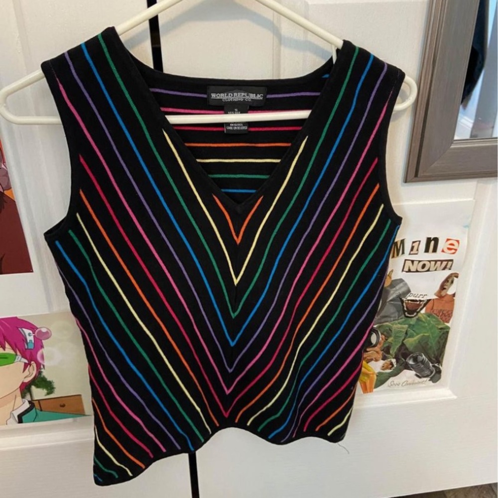 rainbow sweater vest